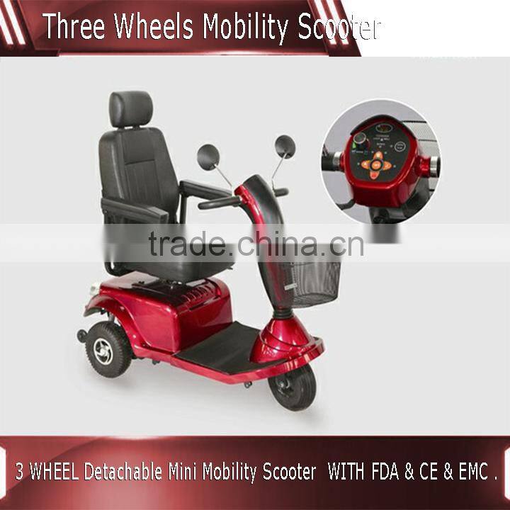 Top Sell 3 WHEEL Detachable Mini Mobility Scooter WITH FDA & CE & EMC