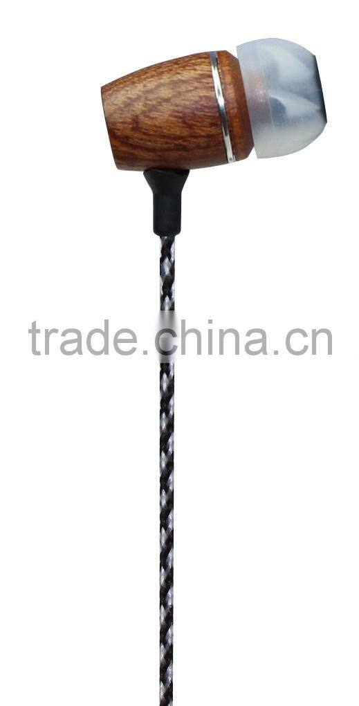 2014 hot selling stereo cheap wood earphone from Shenzhen headphone factory