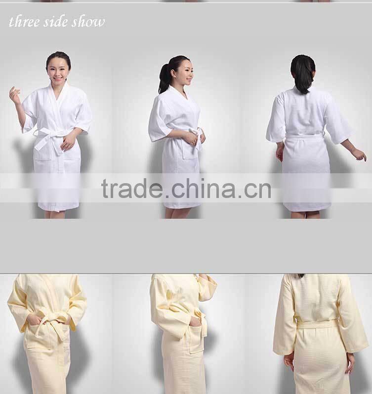 Waffle Suana Bathrobe 100% Cotton Robe For Men And Women Use Garments