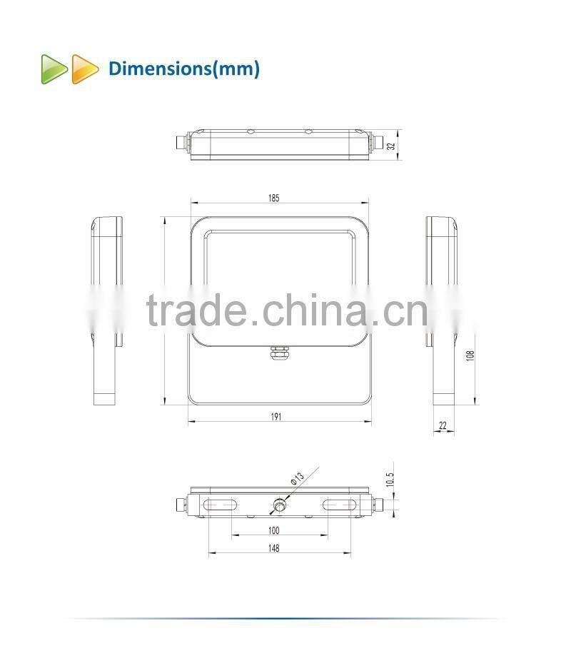 New arrival Super slim led flood light IP65 waterproof outdoor 20w LED project lighting