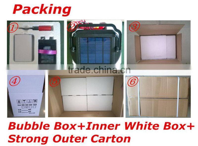 8km black solar powered electric fence energizer high quality systems