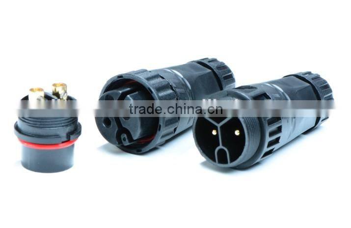 M22 3 pole solderless cord to cord straight waterproof connector