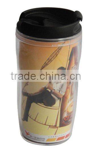 450ML double wall insulated plastic mug with durable handle