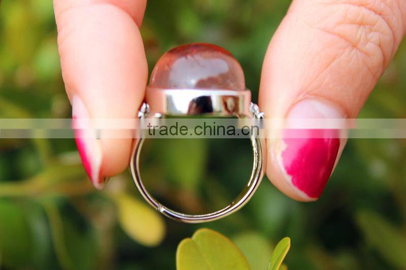 Wholesale Unique Special Rock Quartz Crystal Sterling Silver S925 Finger Ring