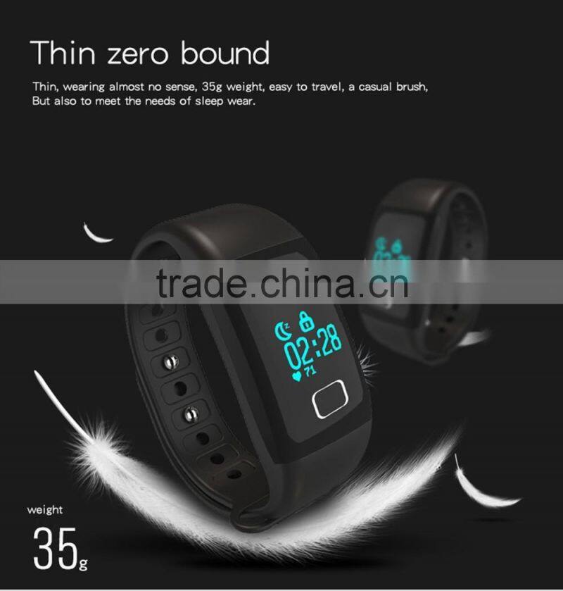 Waterproof band T1 Wireless Bluetooth 4.0 Smart Bracelet with touch screen