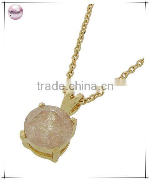 Gold Tone Lt. Green Cubic ZirconiaPendant Necklace