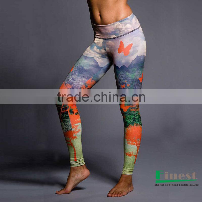 Women's Custom Sublimated Yoga Leggings Capri Sport Yoga Leggings
