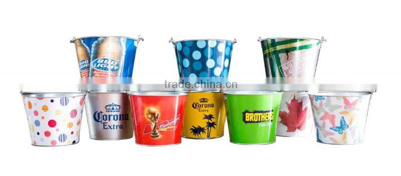 Standard galvainzed metal ice bucket for bar