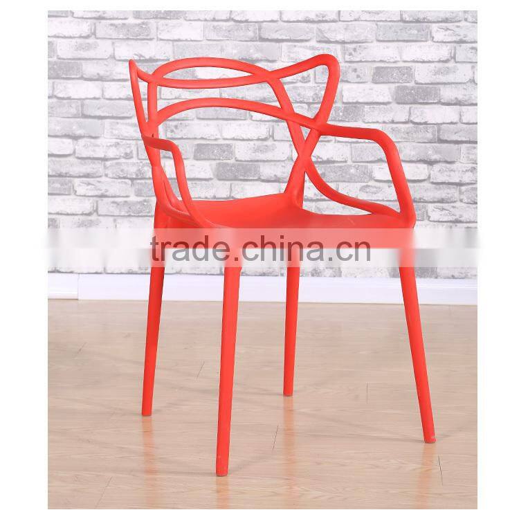 Colored plastic chair leisure cafe chair for sale
