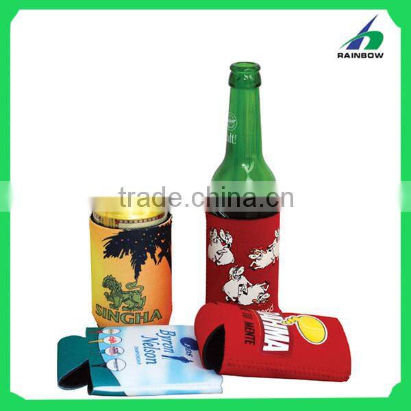 Neoprene portable beer cooler for cans or bottles