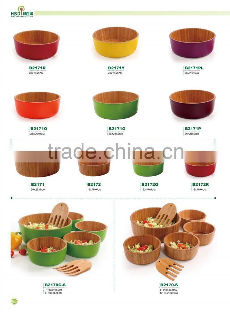 Hot new products for 2016 natural eco-friendly vegetable bamboo salad bowl, wood bamboo salad bowl,kitchen salad bowl wholesale