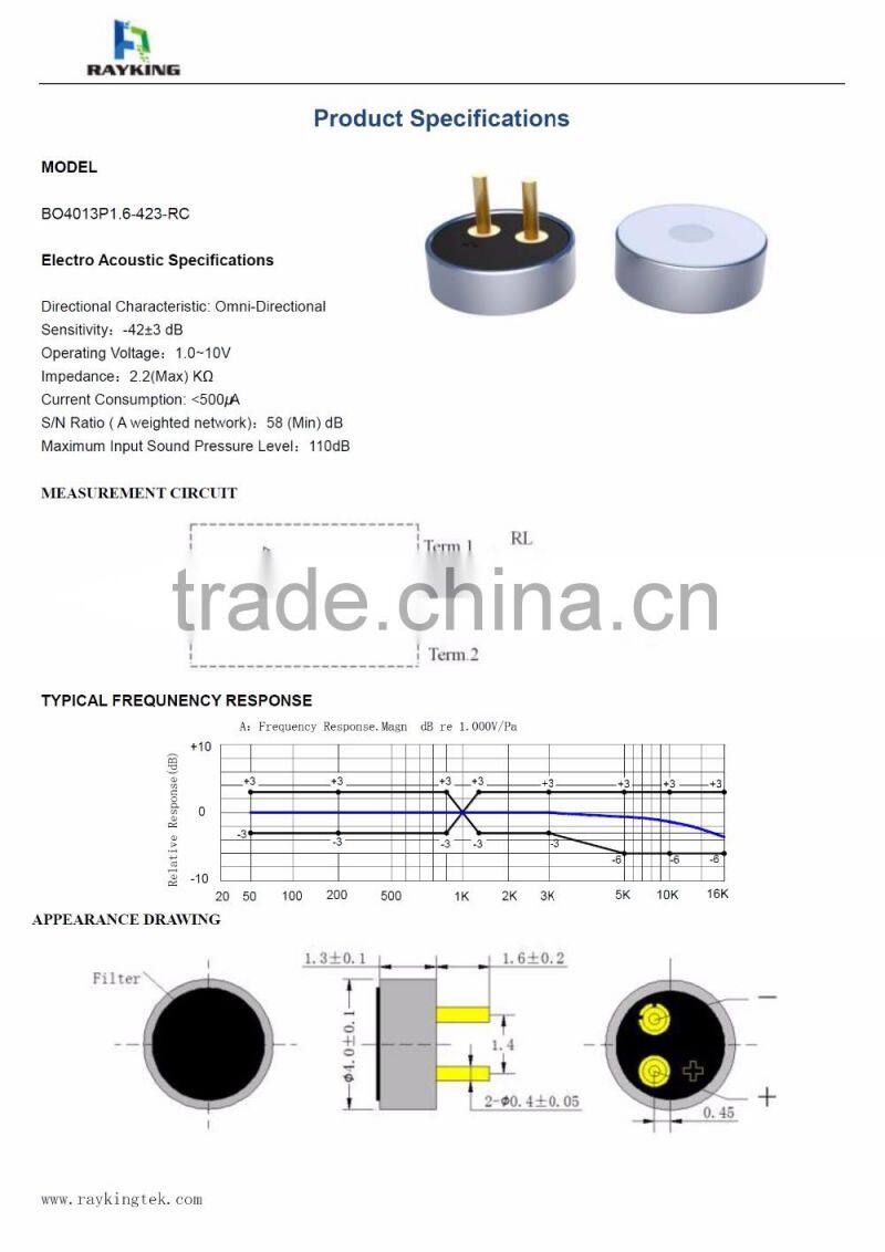 4mm DIP capacitive mic element