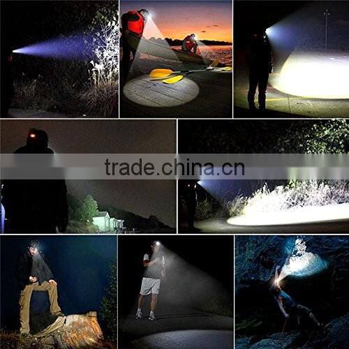 Sidiou Group 30W 5000 Lumens 3x XM-L T6 LED Headlamp Waterproof Rechargeable 3 Bulbs High Power Zoom Headlight