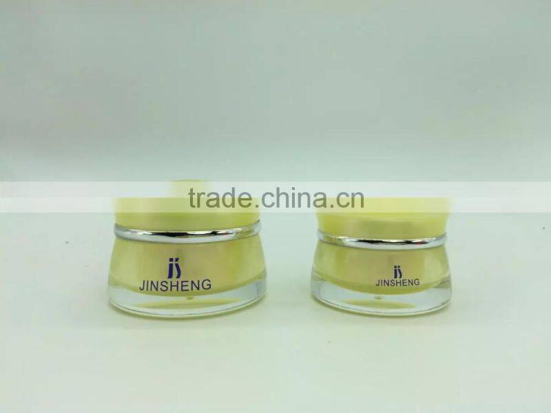 Round plastic type bamboo cosmetic jars for skin care cream use