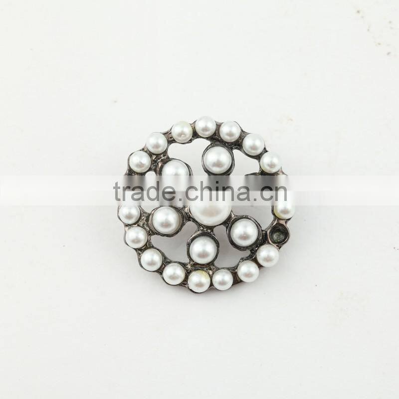 New arrival pearl rhinestone button for apparel