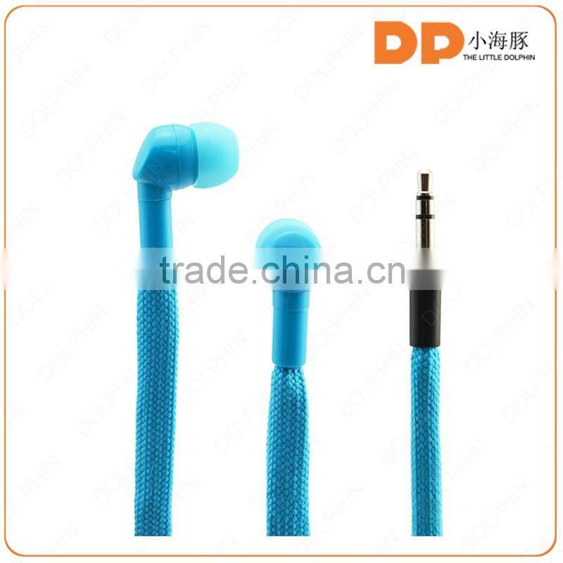 2016 best sell guangdong earphone waterproof fluorescent shoelace in ear earphones