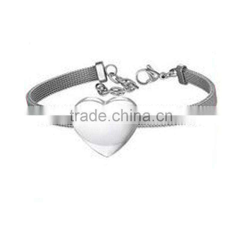 Jingli Jewelry wholesale heart shaped gold plated chunky chains bracelets, personalized logo bracelets (QS-024)