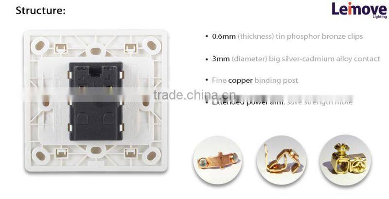 2015 new design 2 gang 1 way eletrical switch