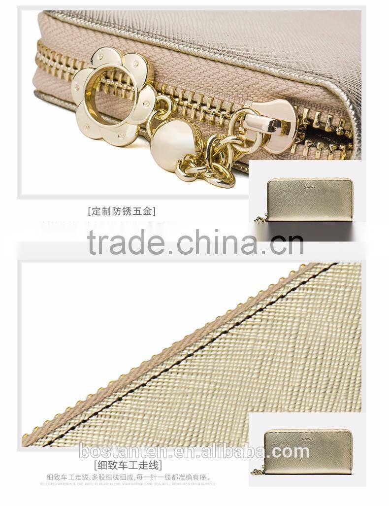 luxury evening party women zipper leather wallet fashion designer purse