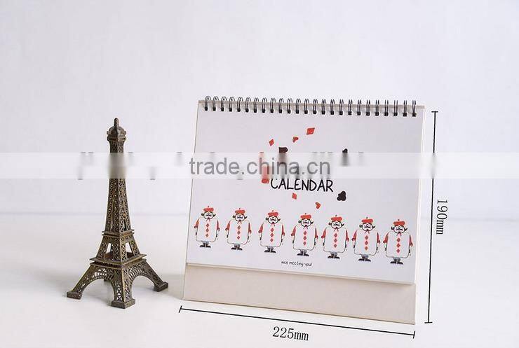 2016 Big Cute Desk Calendar Work Schedule/Custom Wholesale Table Standing Calendar