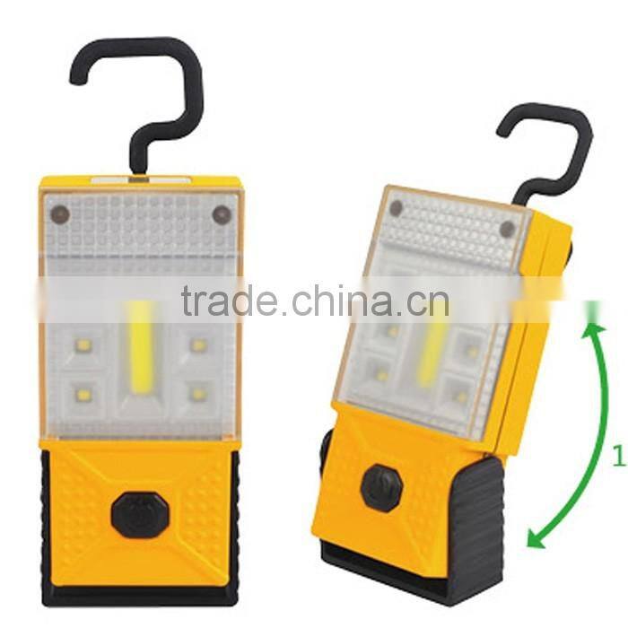 New product 3AAA 3W COB+6SMD+1W LED working light magnet and hook torch work led light