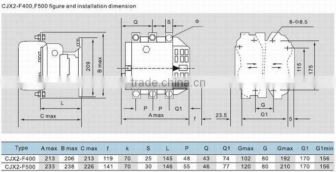 BIGM brand AC Contactor CJX2-F265 LC1-F265