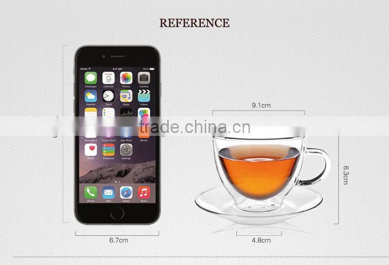 High quality handmade glassware 150ml thick wall coffee cups N6011