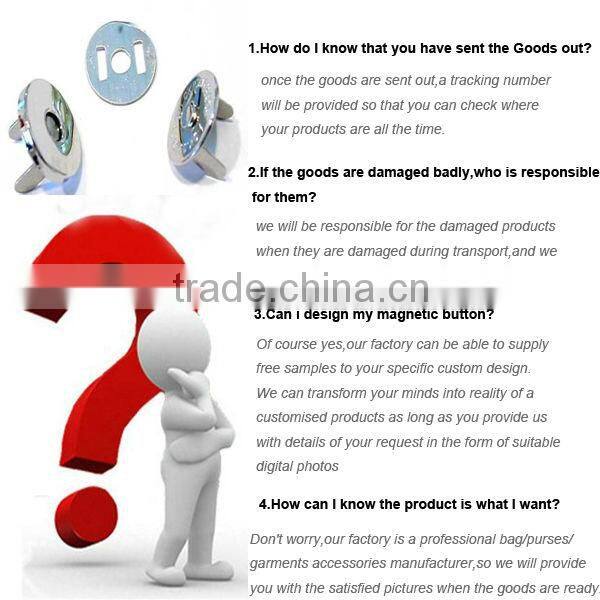 Brushed antique brass bags magnetic snap 18 mm diameter