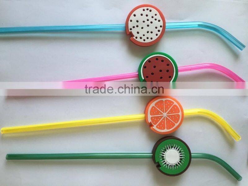 2016 new cute drinking straw with customized carton figures for party or promotion