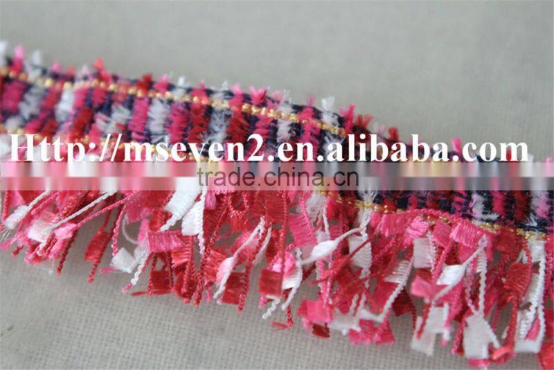 fashion color tassel fringe lace trim polyester tassel fabric embroidery lace
