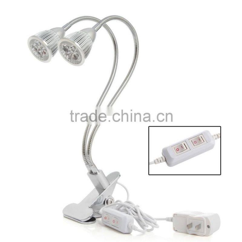 Led Grow Light, 10W Desk Clip Lamp with 360 Degree Flexible Gooseneck and Double on/off Switch for Indoor Plants