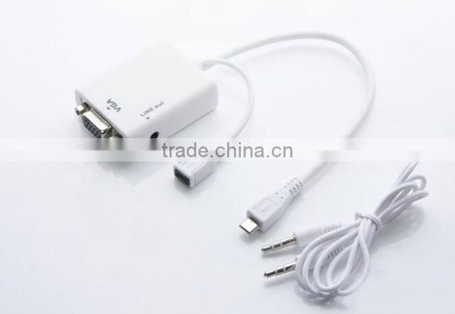 MHL micro usb to VGA and audio cable Adapter MHL for Samsung Galaxy i9300 S3 S4 Note 2