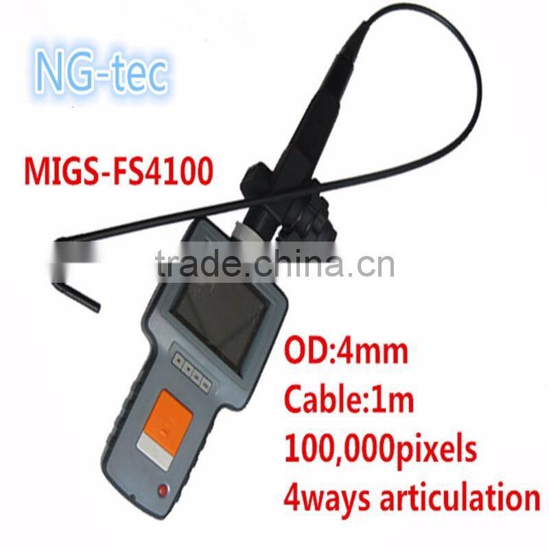 Automobile NDT industrial testing 4mm videoscope 4ways articulating borescope