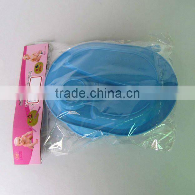5pcs oval plate blue dinnerware plastic picnic set