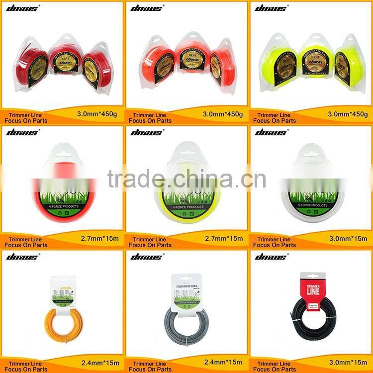 High Quality Garden Tool Parts Brush Cutter Grass Cutter Parts 2.0mm*15mm Square Nylon Trimmer Line