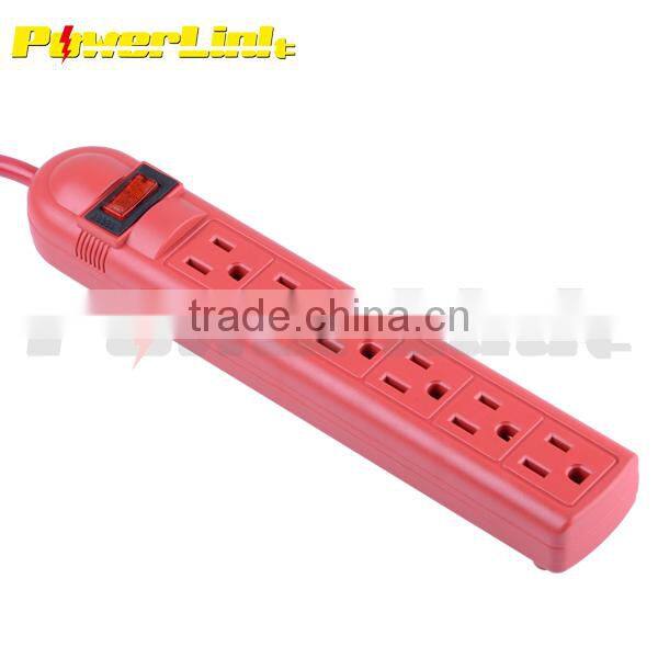 H30172 UL/CUL 6 outlet red power strip/surge protector/power bar