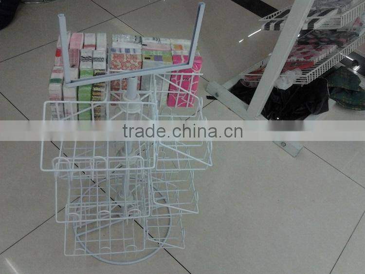 knock-down design 4way 3tiers paper display stand