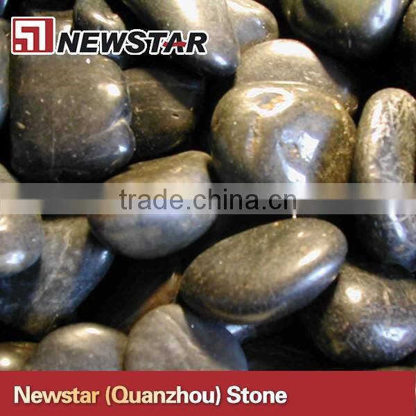 Newstar wholesale river rock,black landscaping rock