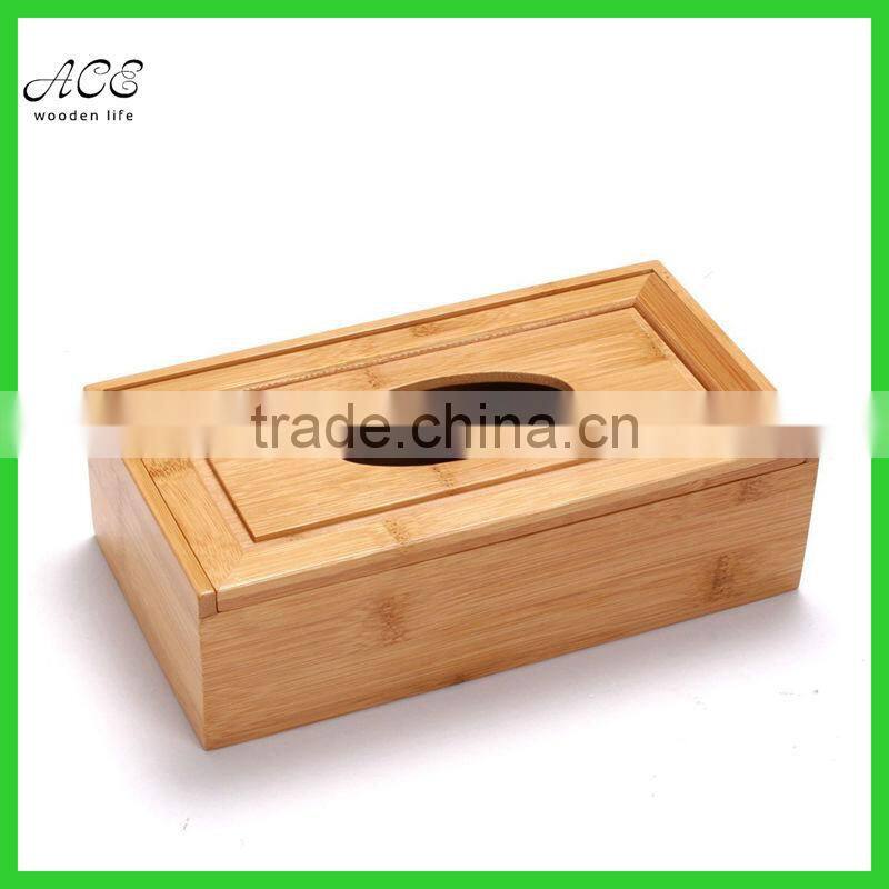 Custom bamboo tissue box Home decorative bamboo tissue box