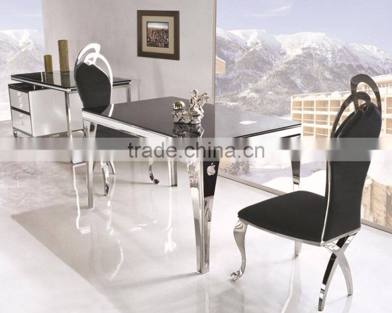 TH299 modern tempered glass table and chair set
