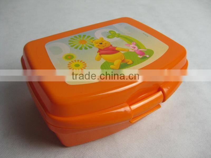 PP Manufacturer eco-friendly portable plastic kids lunchbox with cartoon printing