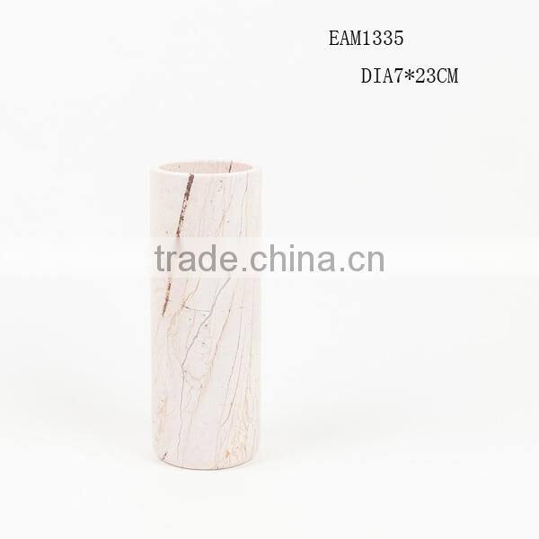 Black marble square vase for planter or flower