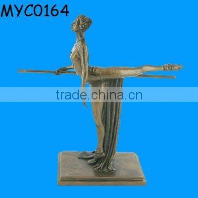 Hand carved man adult ballet dancer figurine