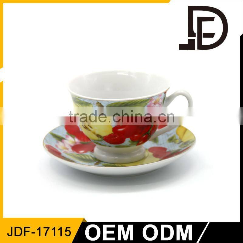 Tea coffee cup and saucer / tea cup set wholesale with art style