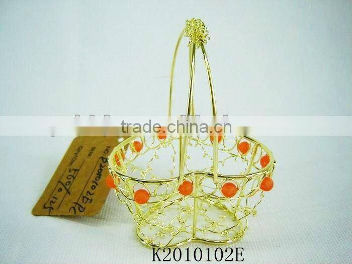 Gold Metal Chirstmas Decoration heart basket