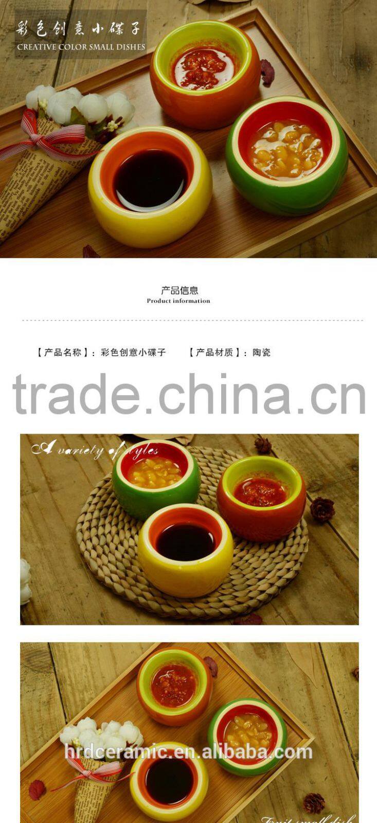 Pastoral style ceramic sauce saucer , tableware flavored sauce dish , jam dish