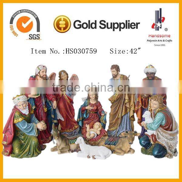 42 Inch Outdoor Handmade Resin Craft Religious Items Big Nativity Statues