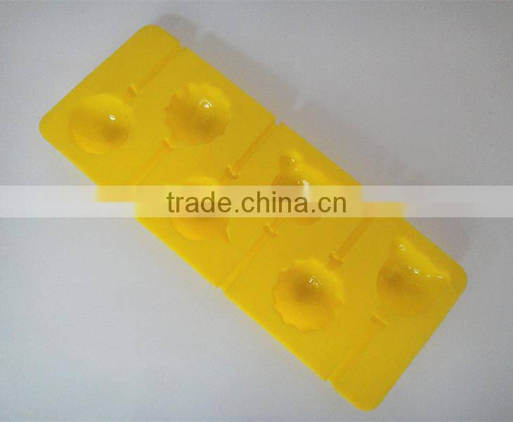 Hot selling 6 cups animal silicone ice cube tray