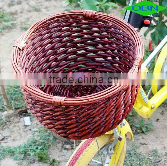 Willow bicycle basket removable decorative wicker bike basket