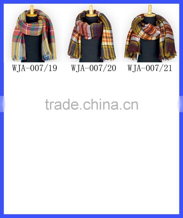 Oversize Ladies Clothes Top Plaid Patterns Shawl Wrap Scarfs Pashmina Cashmere
